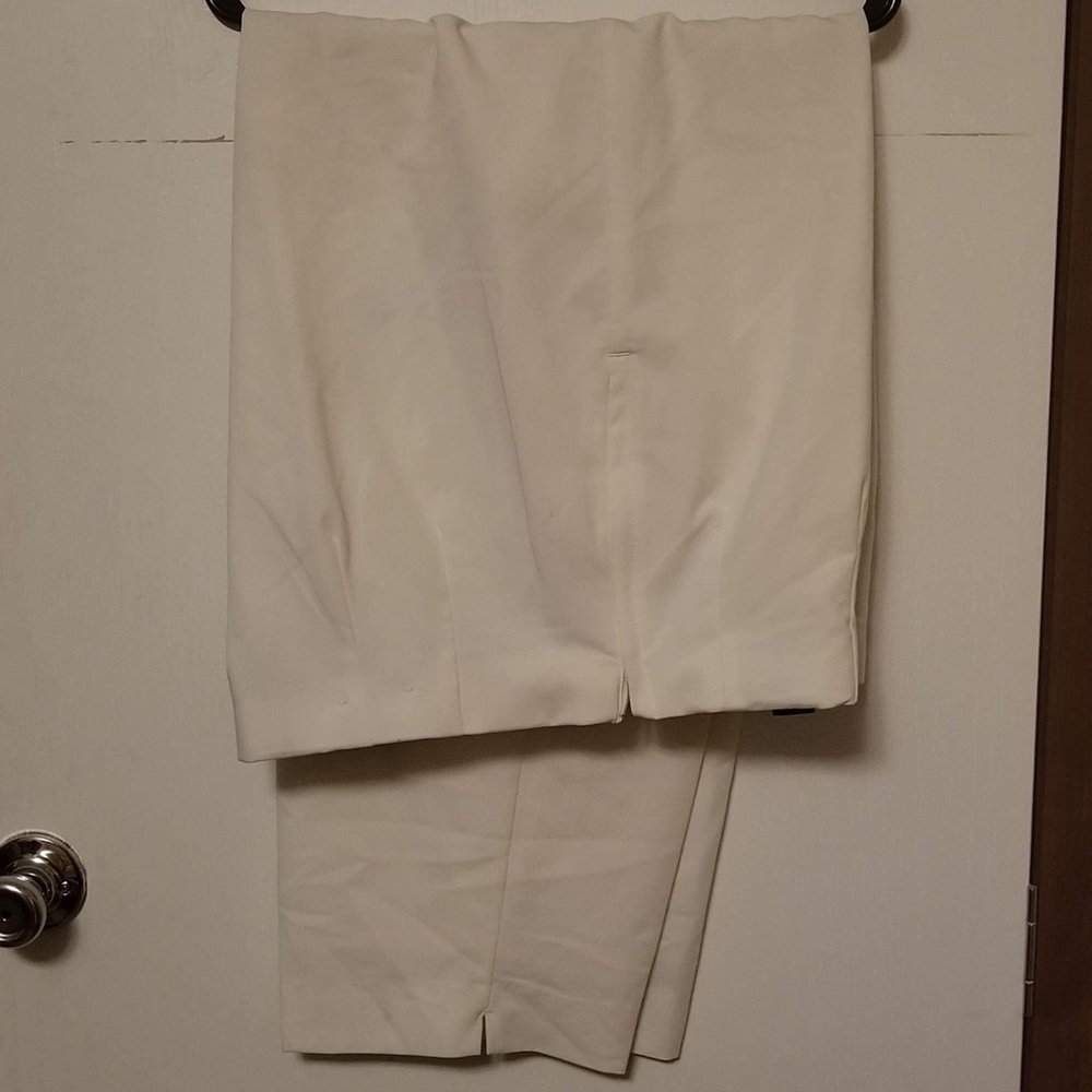 Women’s off-white work trousers.